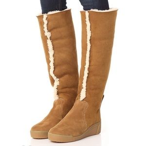 SEE BY CHLOE Daria Tall Shearling Suede Boots 7